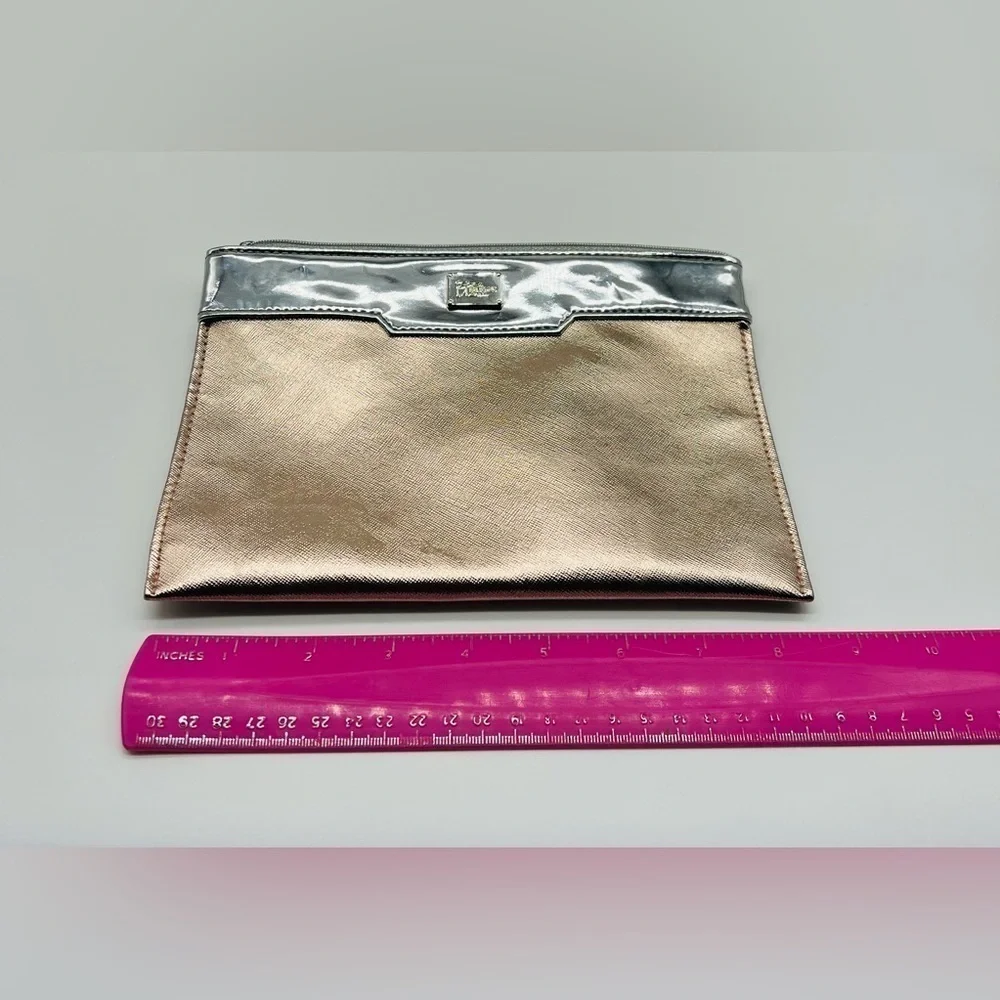 It Cosmetics rose gold and silver makeup bag